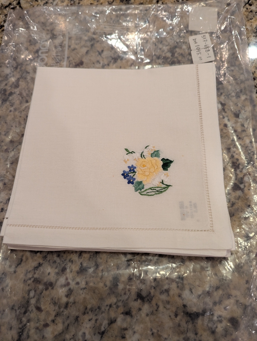 Linen Embroidered Napkins, Set Of 4